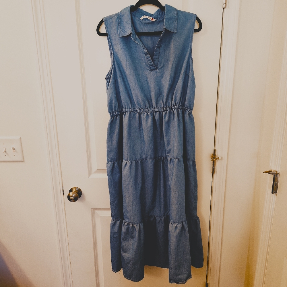 Sleeveless Denim Maxi Dress